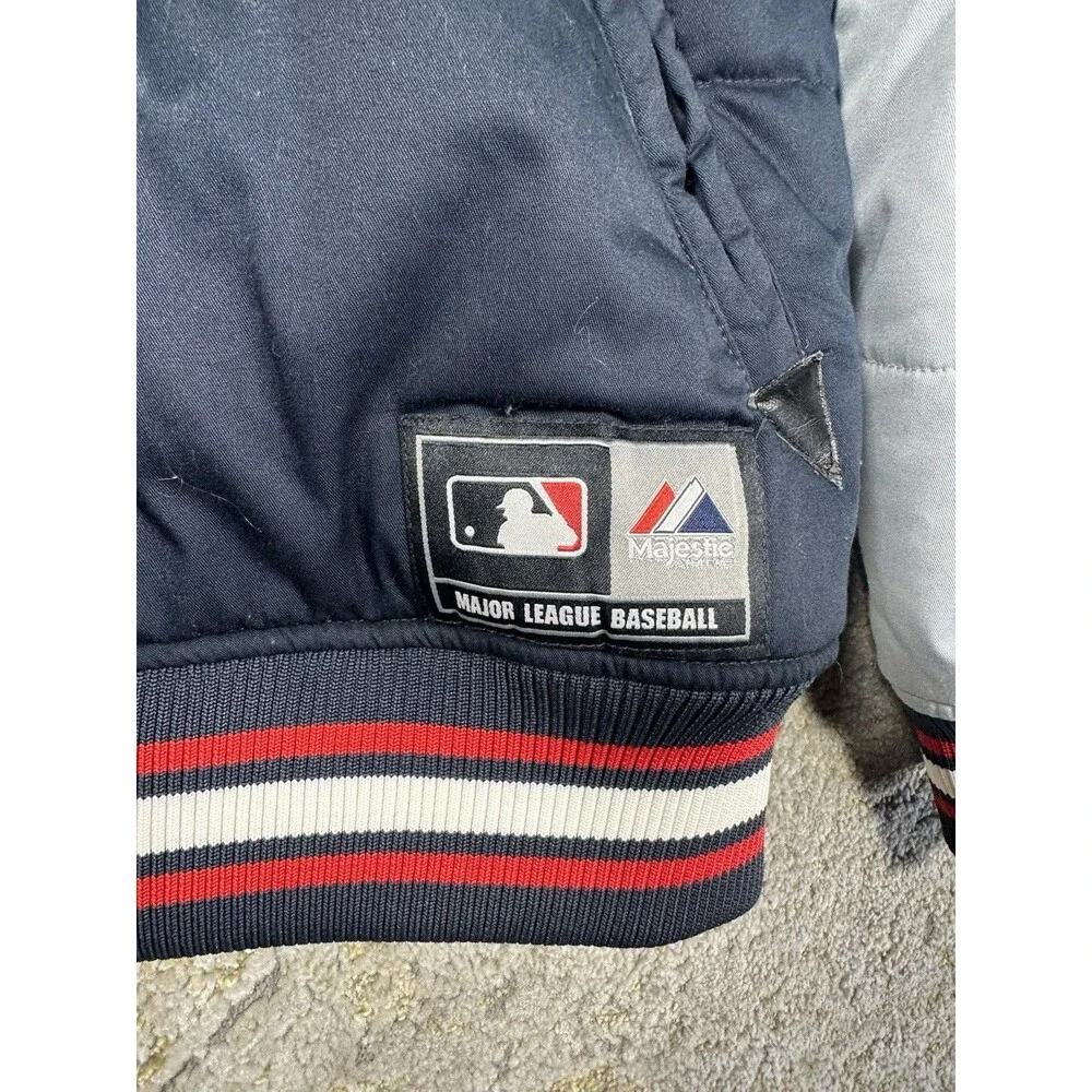 Vintage Majestic New York Yankees Quilted Puffer Jacket Size L Varsity Bomber NY